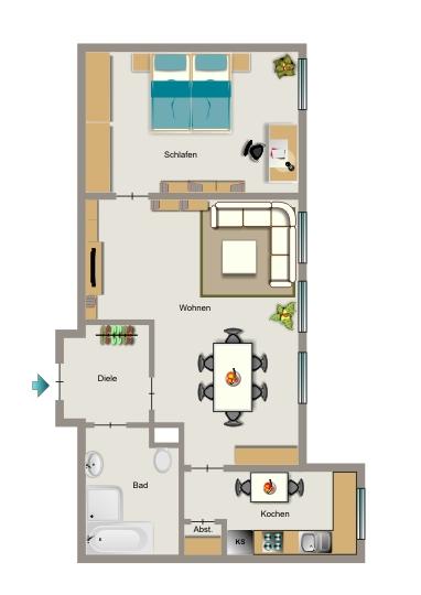 Etagenwohnung Lünen Brambauer - 2.5 Zimmer, 60 m&sup2;, 456&euro; | Angebot:22735166