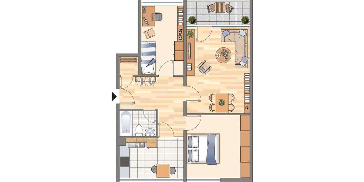 Etagenwohnung Dortmund Hörde - 3 Zimmer, 73 m&sup2;, 345&euro; | Angebot:26607416