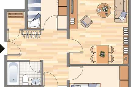Wohnung Dortmund Hörde - 3 Zimmer, 73 m&sup2;, 345&euro; | Angebot:26607416