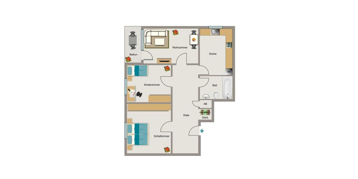 Etagenwohnung Dortmund Gartenstadt - 3.5 Zimmer, 72 m&sup2;, 676&euro; | Angebot:25643808