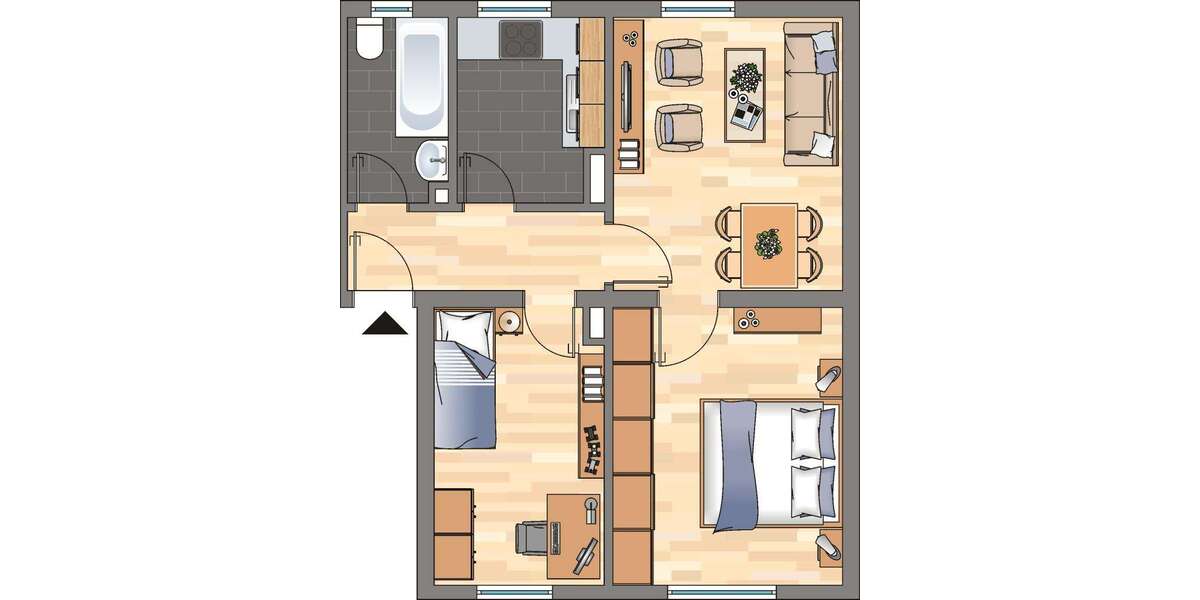 Etagenwohnung Witten Herbede - 3 Zimmer, 51 m&sup2;, 389&euro; | Angebot:26933400