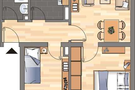 Wohnung Witten Herbede - 3 Zimmer, 51 m&sup2;, 389&euro; | Angebot:26933400