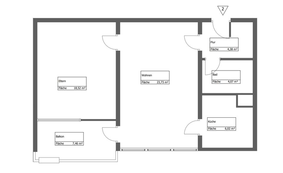 Etagenwohnung Herne Wanne-Bickern - 2 Zimmer, 61 m&sup2;, 485&euro; | Angebot:26440848