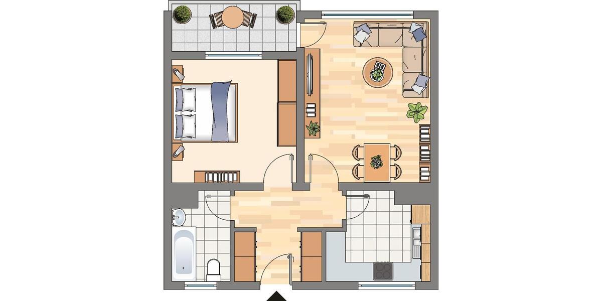 Etagenwohnung Dortmund Brackel - 2 Zimmer, 55 m&sup2;, 448&euro; | Angebot:25524162