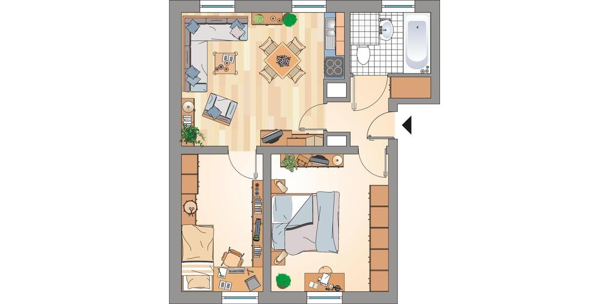 Etagenwohnung Gelsenkirchen Resse - 3 Zimmer, 47 m&sup2;, 369&euro; | Angebot:25940177