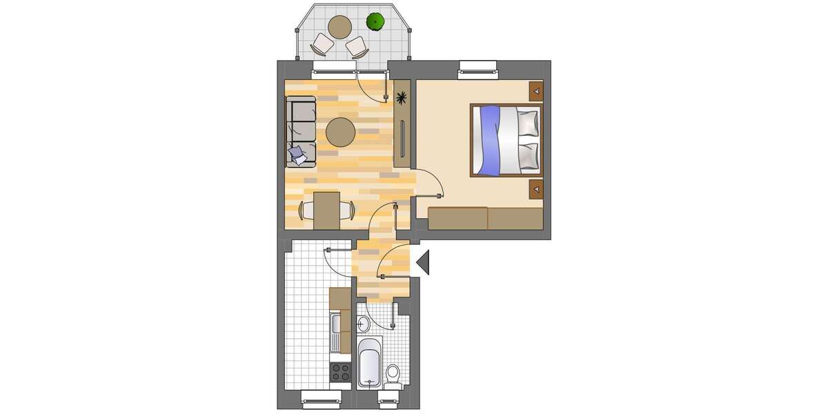 Etagenwohnung Dortmund Hörde - 2 Zimmer, 43 m&sup2;, 404&euro; | Angebot:26607486