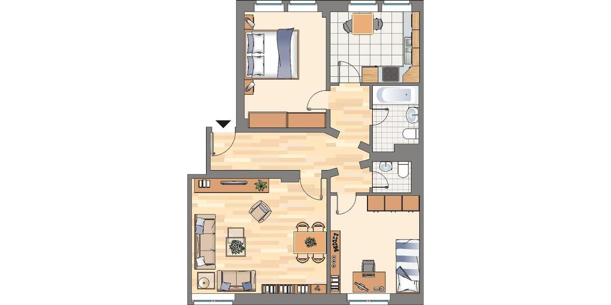 Etagenwohnung Herne Sodingen - 3 Zimmer, 67 m&sup2;, 479&euro; | Angebot:25368007