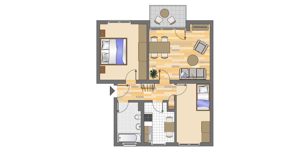 Etagenwohnung Gelsenkirchen Gelsenkirchen-Nord - 3.5 Zimmer, 60 m&sup2;, 421&euro; | Angebot:26018123