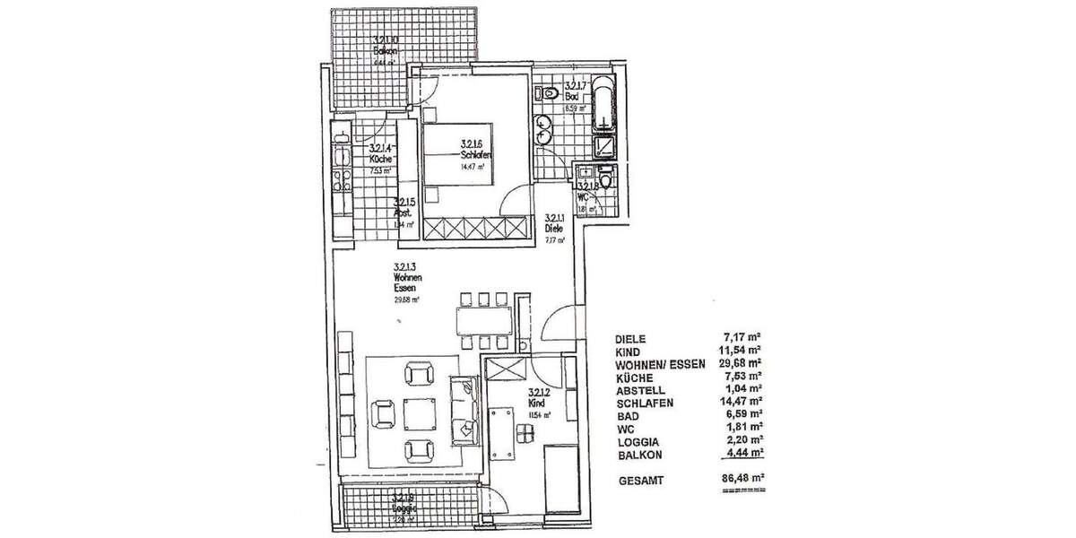 Etagenwohnung Gelsenkirchen Horst - 3 Zimmer, 86 m&sup2;, 240.000&euro; | Angebot:25820305