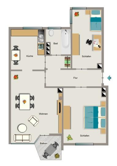 Etagenwohnung Lünen Brambauer - 2.5 Zimmer, 48 m&sup2;, 400&euro; | Angebot:25908579