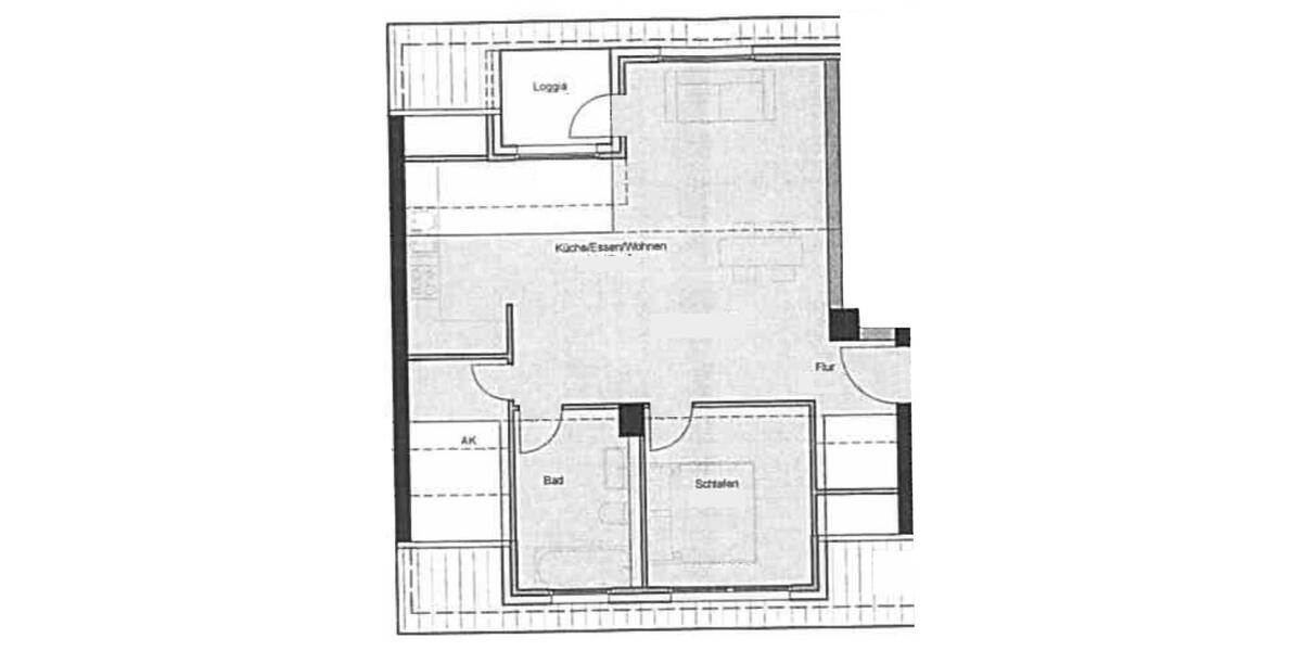 Dachgeschoßwohnung Datteln - 2 Zimmer, 60 m&sup2;, 600&euro; | Angebot:26429539