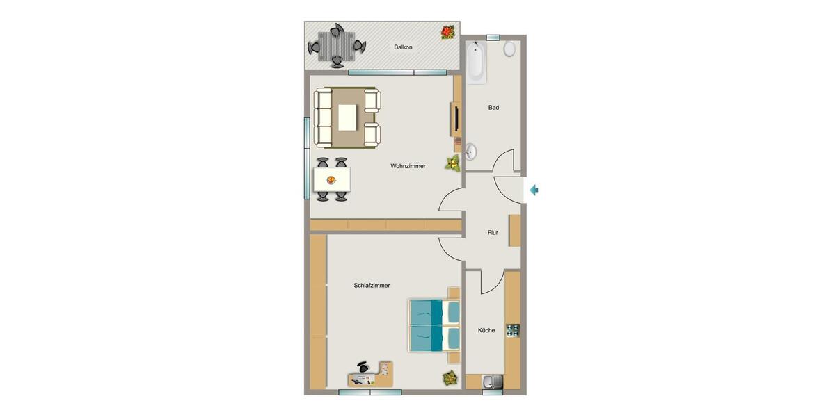 Etagenwohnung Recklinghausen König Ludwig - 2.5 Zimmer, 50 m&sup2;, 415&euro; | Angebot:25956764
