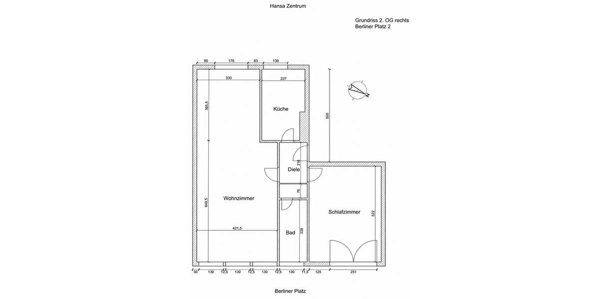 Etagenwohnung Bottrop Stadtmitte - 2 Zimmer, 77 m&sup2;, 565&euro; | Angebot:26456001