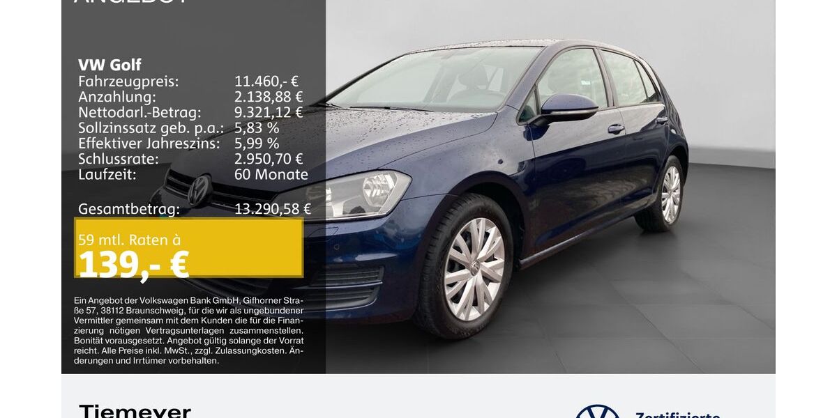 VW Golf 93.896 km 10.860 &euro; Bochum 44892