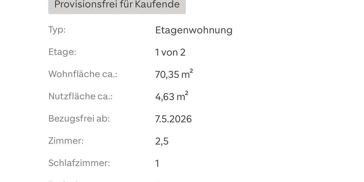 Etagenwohnung Haltern am See - 2.5 Zimmer, 70 m&sup2;, 249.000&euro; | Angebot:26522574