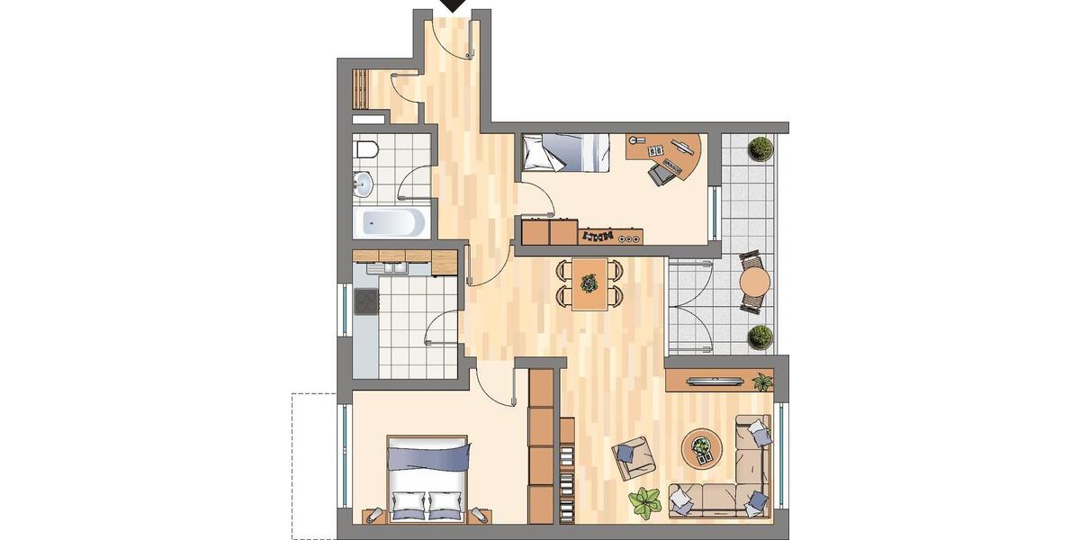 Etagenwohnung Dortmund Scharnhorst - 3 Zimmer, 73 m&sup2;, 595&euro; | Angebot:25409570