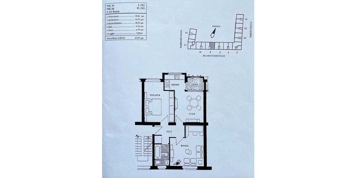 Etagenwohnung Essen Holsterhausen - 3 Zimmer, 68 m&sup2;, 745&euro; | Angebot:26009383