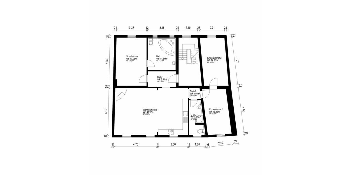 Etagenwohnung Bochum Bochum-Mitte - 4 Zimmer, 112 m&sup2;, 1.300&euro; | Angebot:25950748