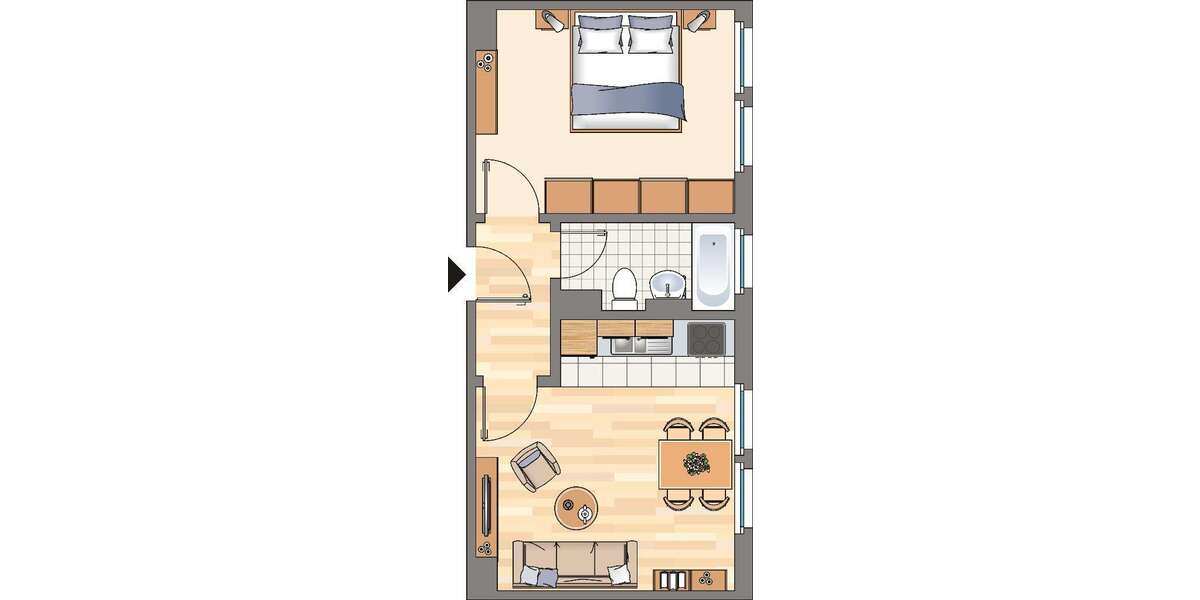 Etagenwohnung Dortmund Westerfilde - 2 Zimmer, 37 m&sup2;, 326&euro; | Angebot:27114815