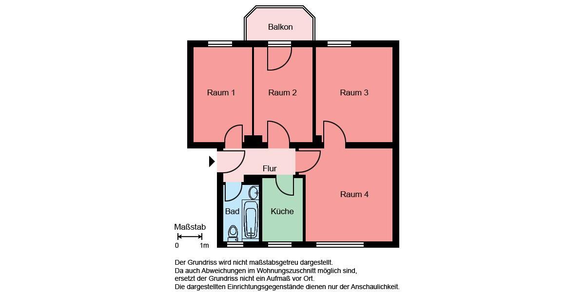 Etagenwohnung Castrop-Rauxel Deinighausen - 4 Zimmer, 62 m&sup2;, 539&euro; | Angebot:24382900