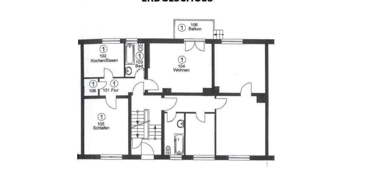 Etagenwohnung Essen Frohnhausen - 2 Zimmer, 57 m&sup2;, 110.000&euro; | Angebot:26554975