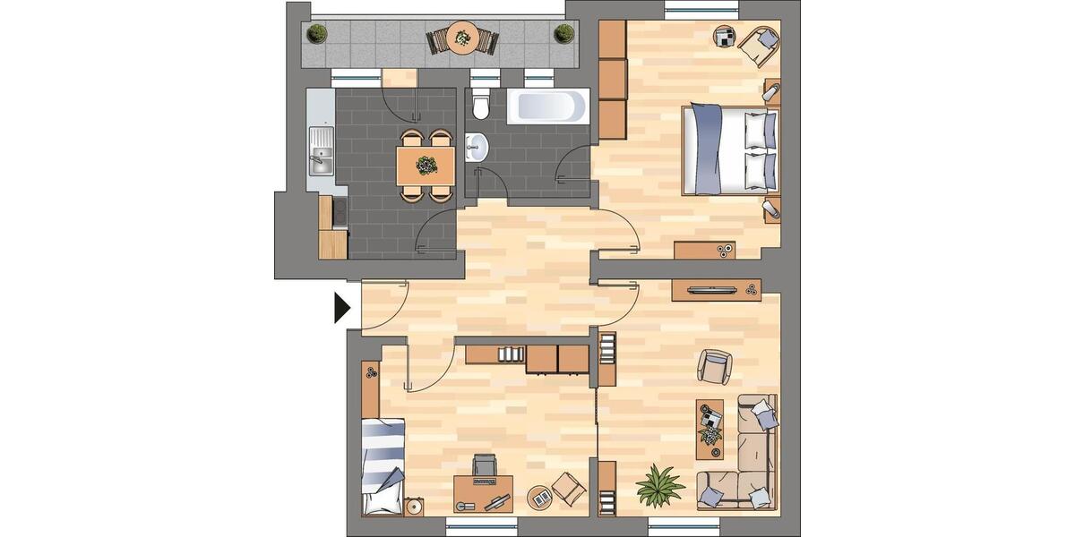 Etagenwohnung Oberhausen Alt-Oberhausen - 3.5 Zimmer, 82 m&sup2;, 689&euro; | Angebot:25323276