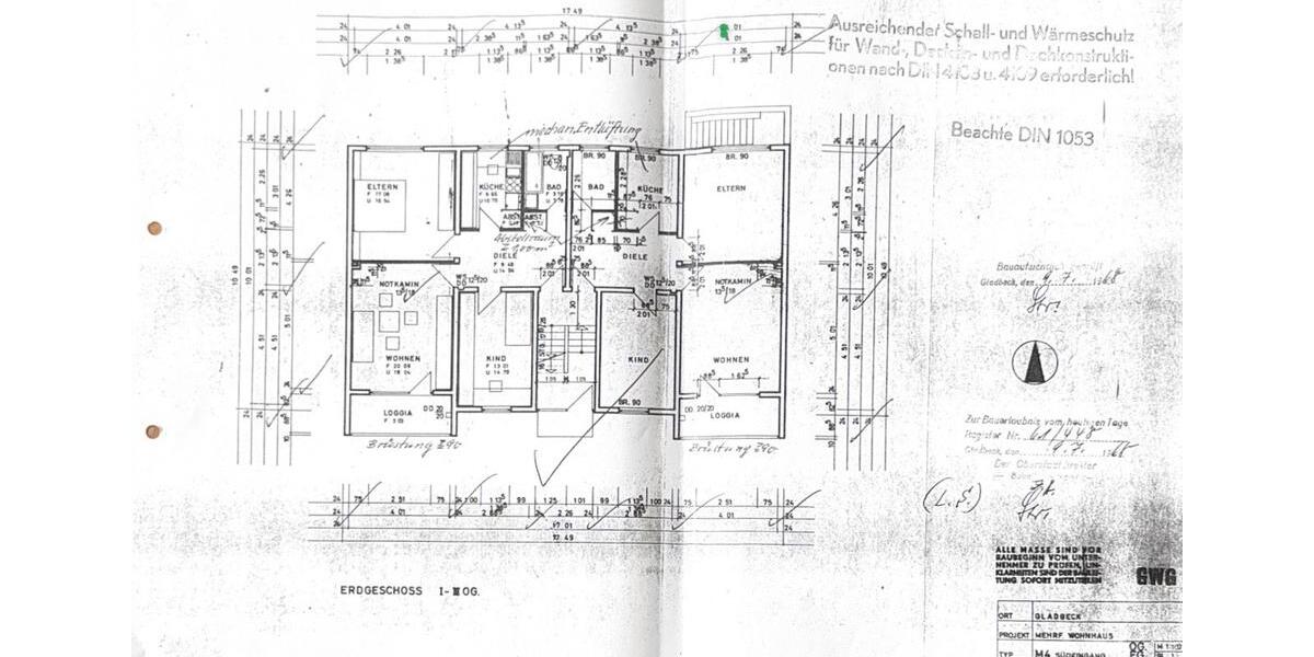 Etagenwohnung Gladbeck Alt-Rentfort - 3 Zimmer, 72 m&sup2;, 125.000&euro; | Angebot:26031670