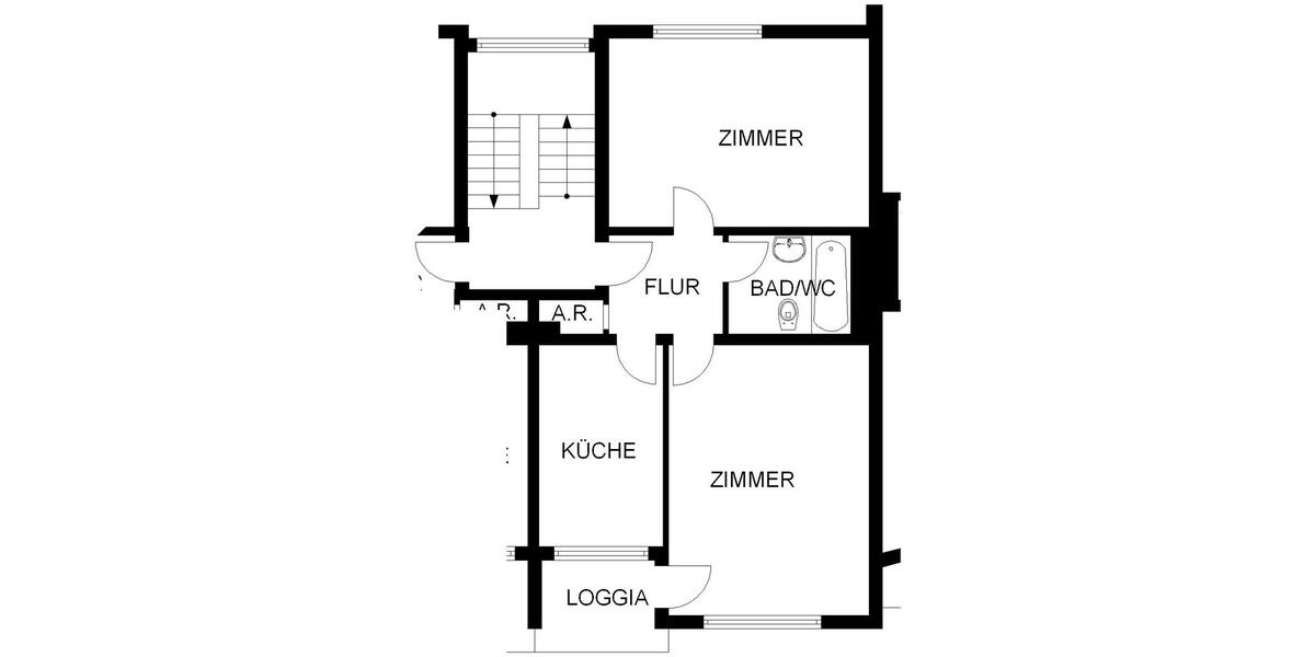 Etagenwohnung Hagen Hagen-Mitte - 2 Zimmer, 55 m&sup2;, 374&euro; | Angebot:25751935