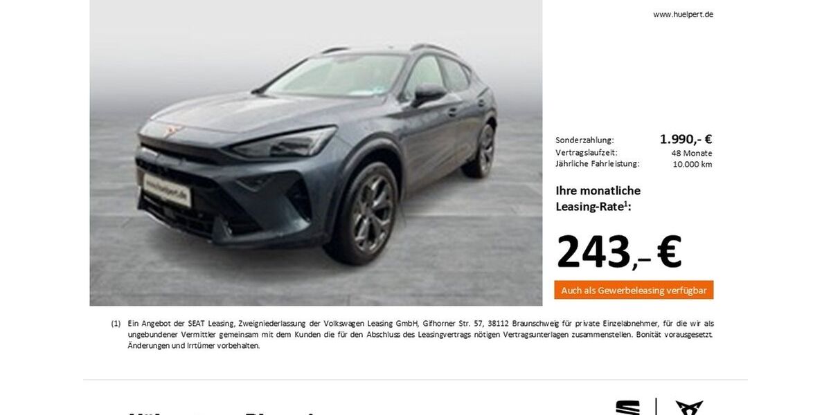 Cupra Formentor 11.532 km 31.887 &euro; Dortmund 44269