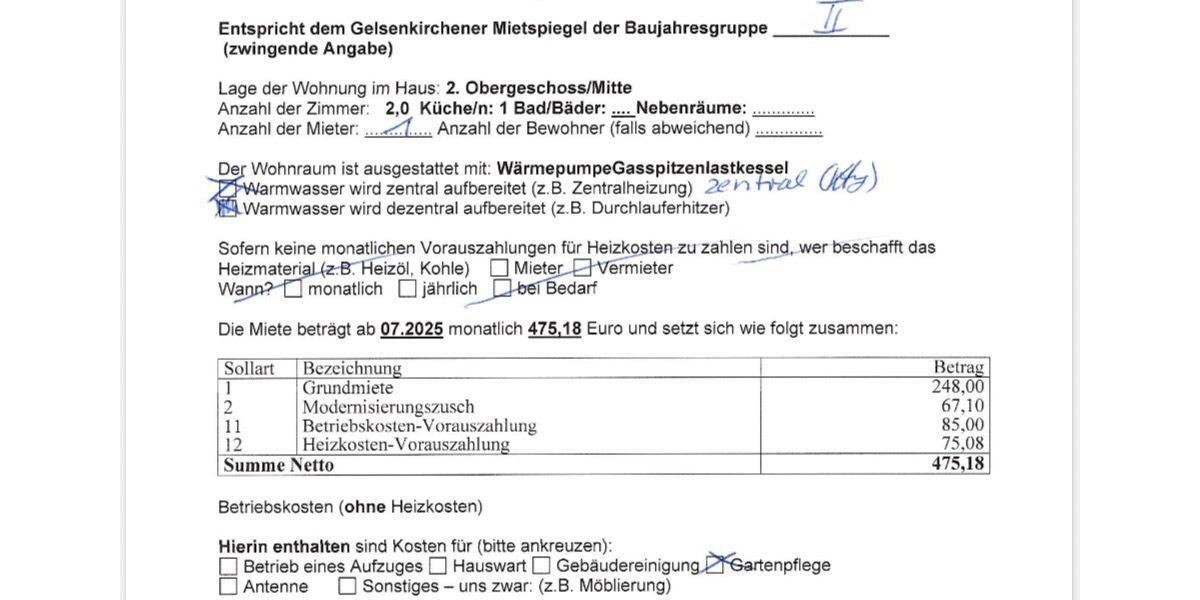 Etagenwohnung Gelsenkirchen Gelsenkirchen-Mitte - 2 Zimmer, 51 m&sup2;, 457&euro; | Angebot:25519551