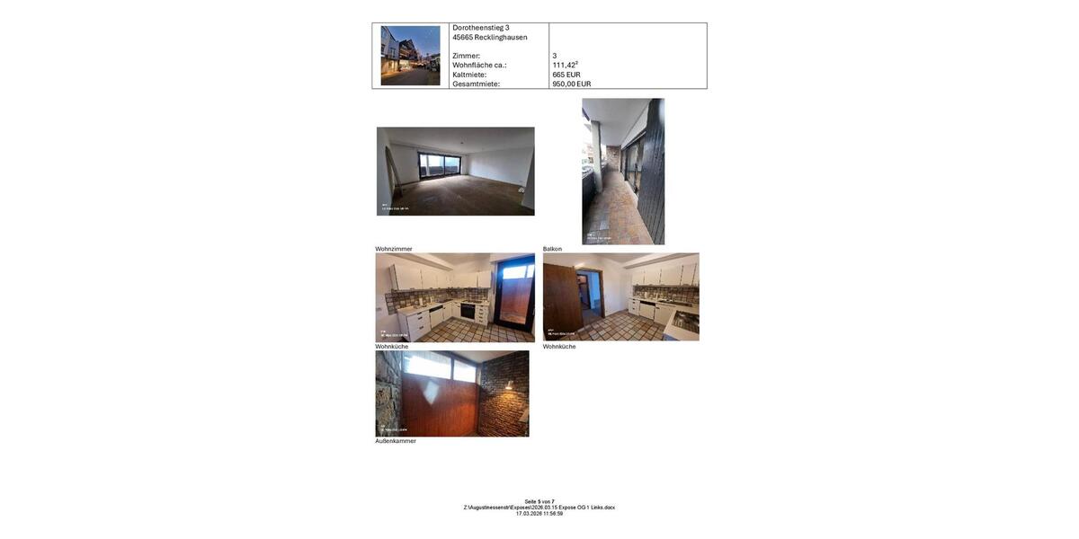 Etagenwohnung Recklinghausen Berghausen - 2.5 Zimmer, 111 m&sup2;, 665&euro; | Angebot:26347747