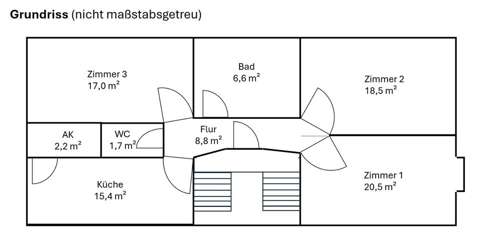 Etagenwohnung Essen Stadtbezirk VII - 3 Zimmer, 91 m&sup2;, 450&euro; | Angebot:25423290