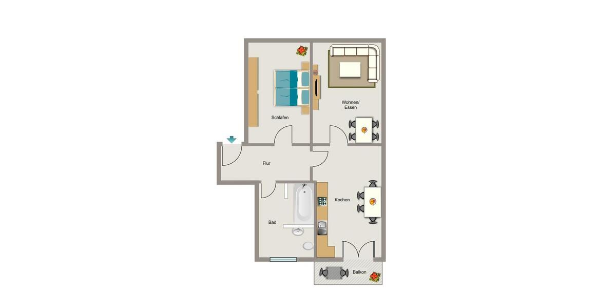 Etagenwohnung Dortmund Innenstadt Nord - 2.5 Zimmer, 59 m&sup2;, 522&euro; | Angebot:25974836