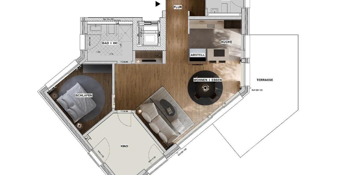 Etagenwohnung Bochum Bochum-Südwest - 3.5 Zimmer, 115 m&sup2;, 1.600&euro; | Angebot:25601211