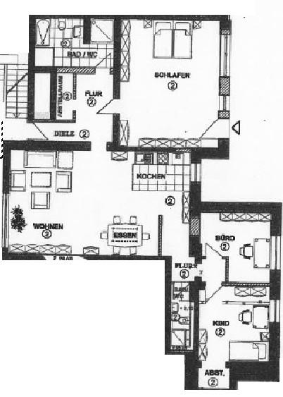 Etagenwohnung Dorsten Alt-Wulfen - 4 Zimmer, 153 m&sup2;, 1.200&euro; | Angebot:25056752