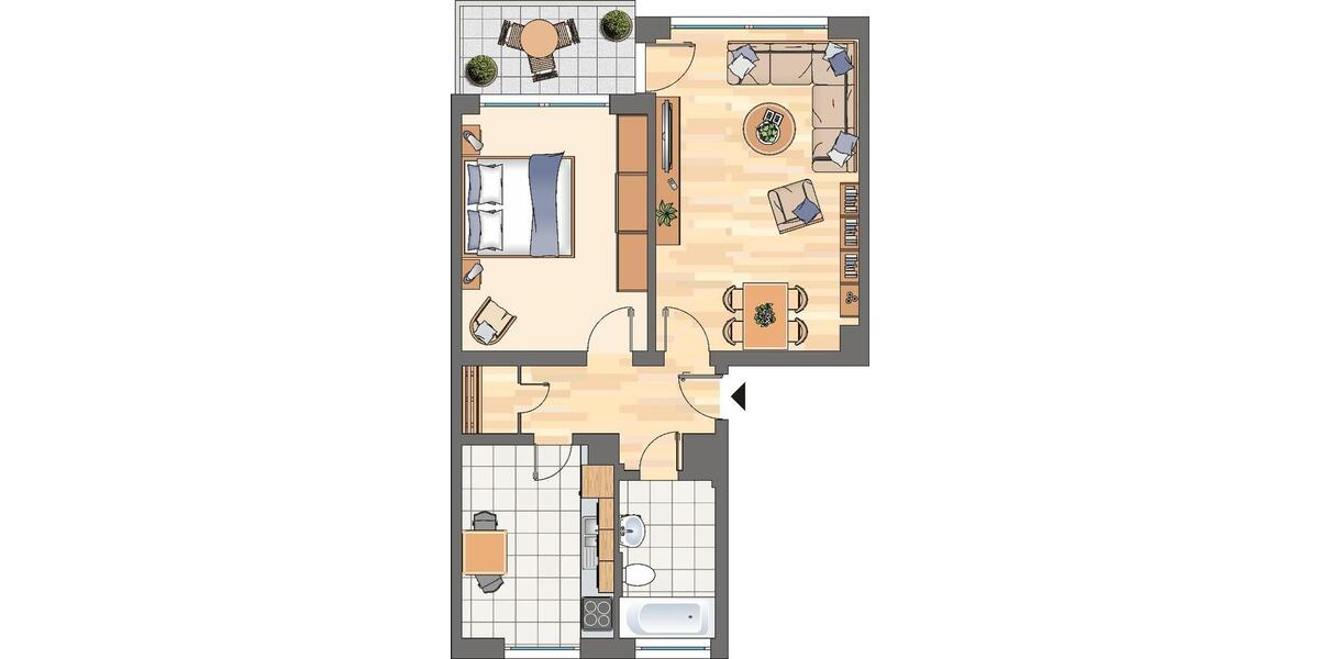 Etagenwohnung Castrop-Rauxel Bladenhorst - 2 Zimmer, 60 m&sup2;, 429&euro; | Angebot:26199775