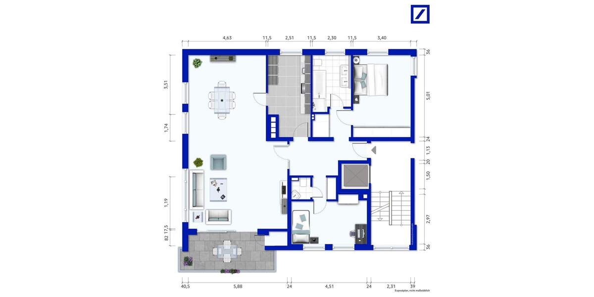 Etagenwohnung Essen Rüttenscheid - 3 Zimmer, 125 m&sup2;, 359.000&euro; | Angebot:25687023