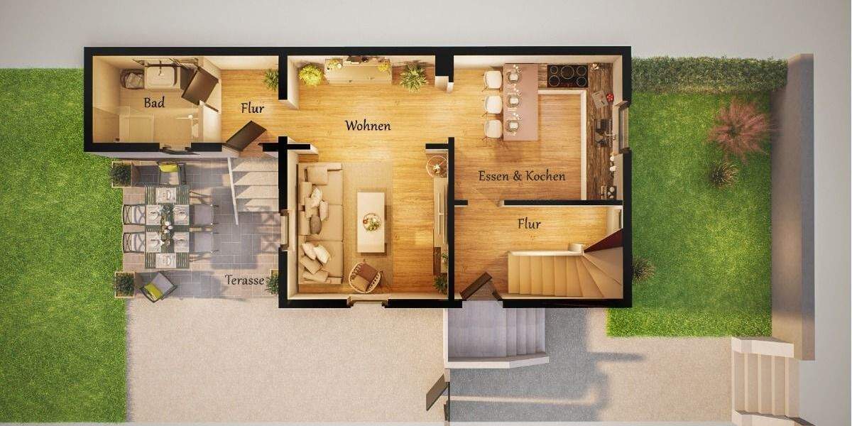 Reihenendhaus Gelsenkirchen Hassel - 3 Zimmer, 77 m&sup2;, 219.000&euro; | Angebot:25726800