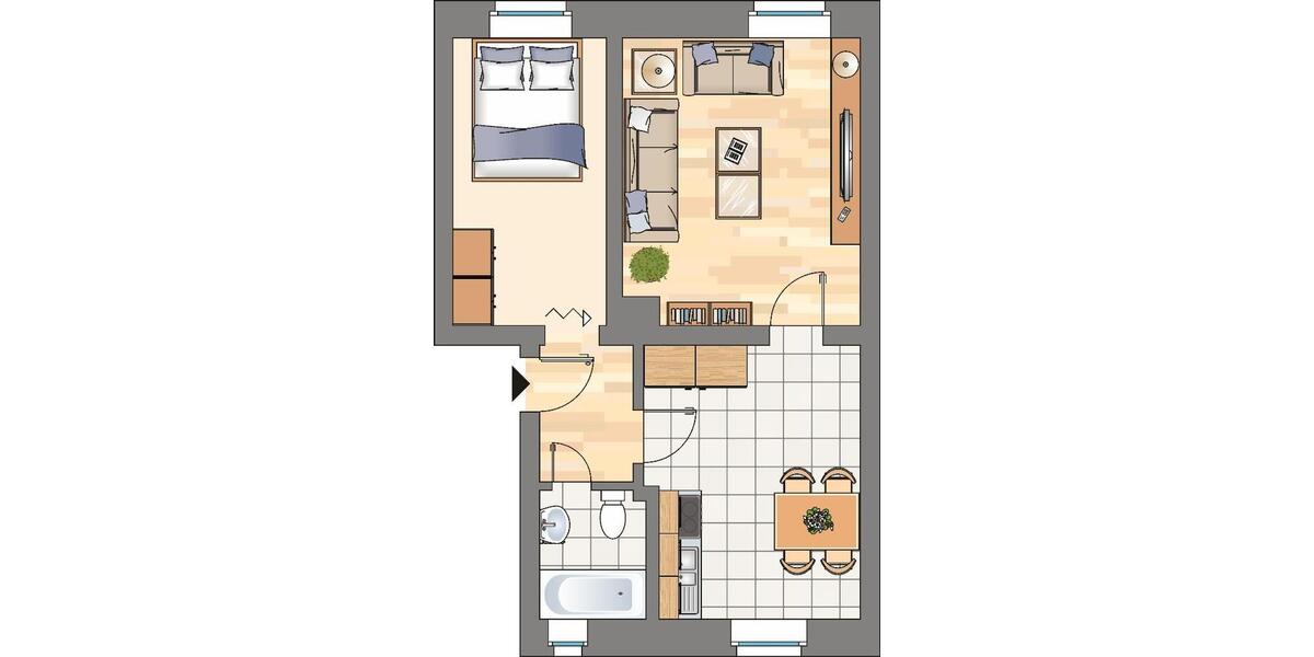 Etagenwohnung Bochum Bochum-Nord - 2 Zimmer, 40 m&sup2;, 359&euro; | Angebot:25906407