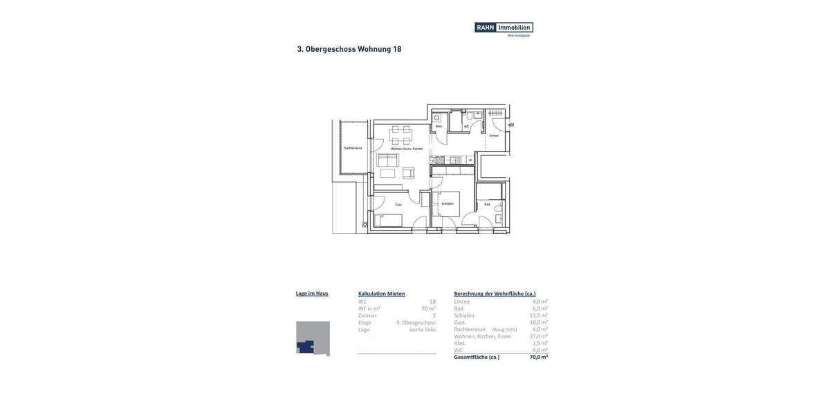 Etagenwohnung Gevelsberg - 3 Zimmer, 70 m&sup2;, 770&euro; | Angebot:25769165