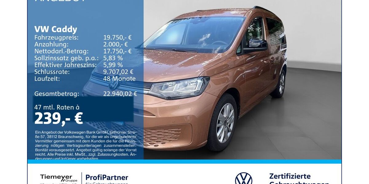 VW Caddy 109.565 km 19.750 &euro; Recklinghausen 45663